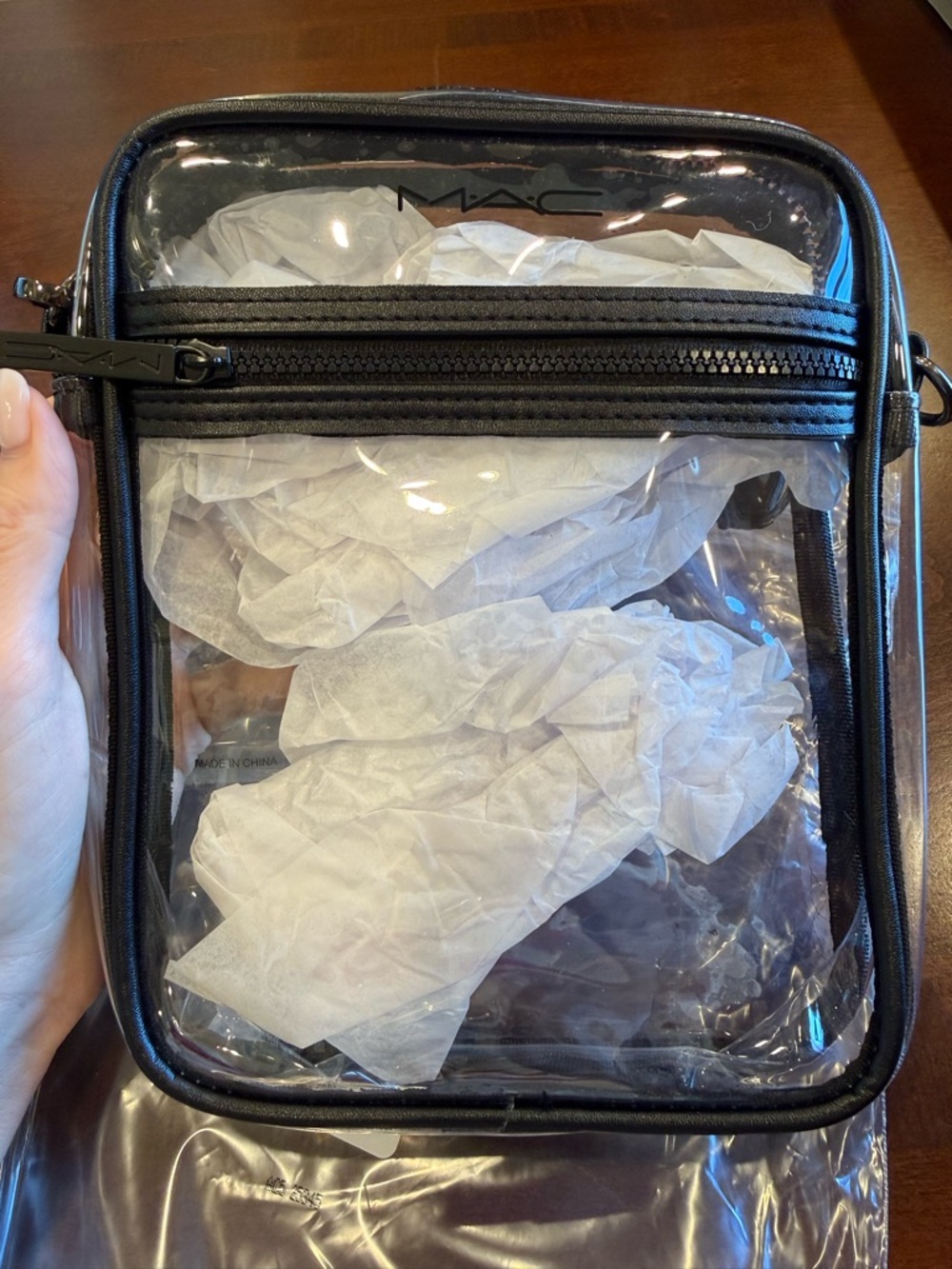 MAC Cosmetics Clear PVC Crossbody Bag with Black Trim - Picture 2 of 4